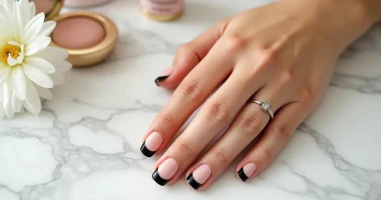 black tip nails